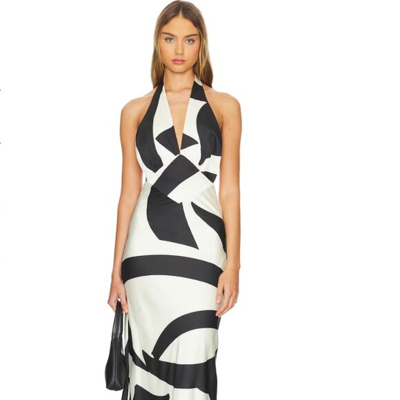 Brand New Bardot Citron Halter Midi Dress - Picture 9 of 10